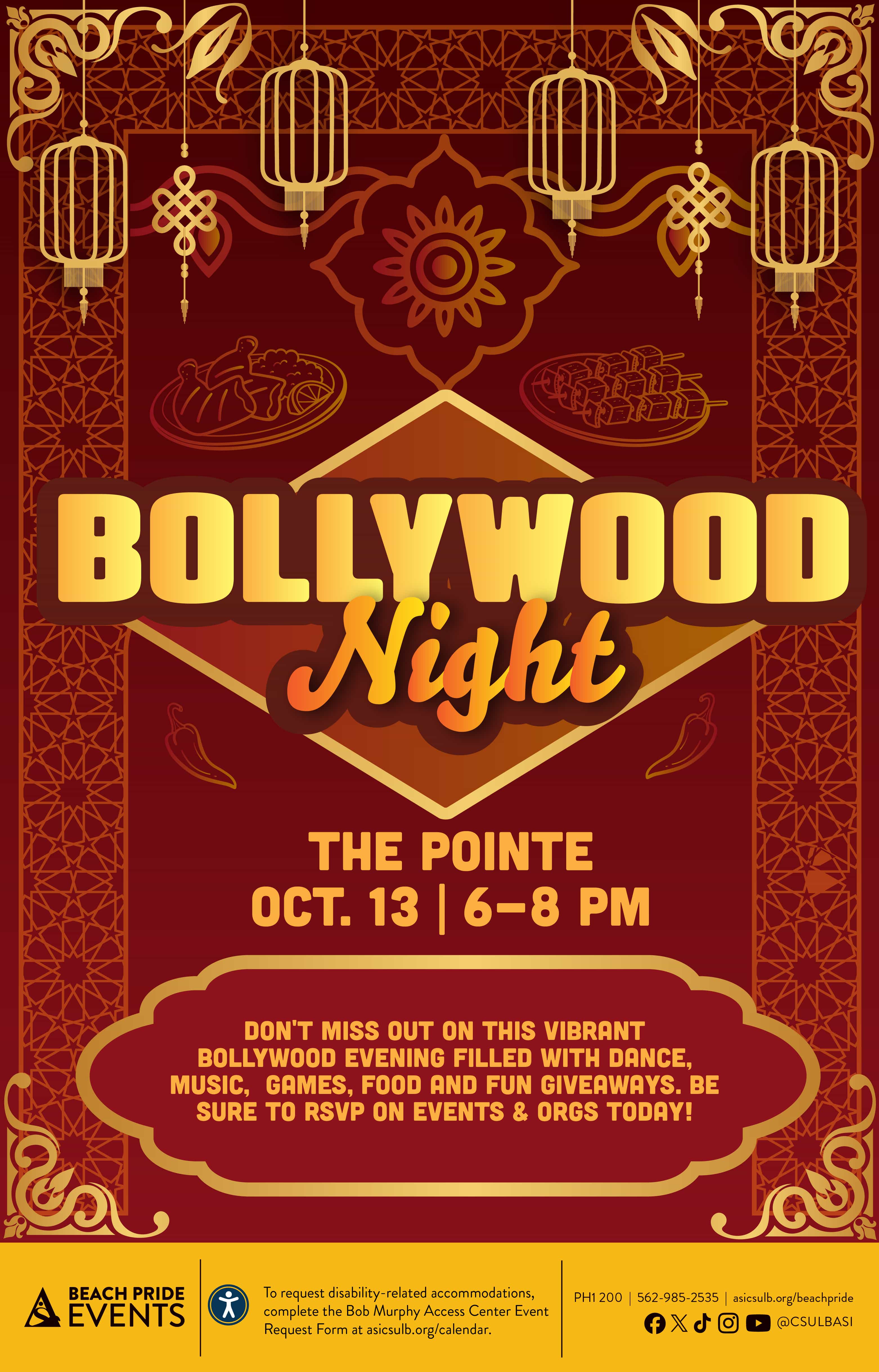 Bollywood Night
April 15
6 to 8 p.m.
USU Ballrooms