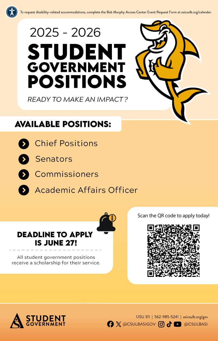 ASI Student Government Applications
      June 23 through June 27
      ASI
      